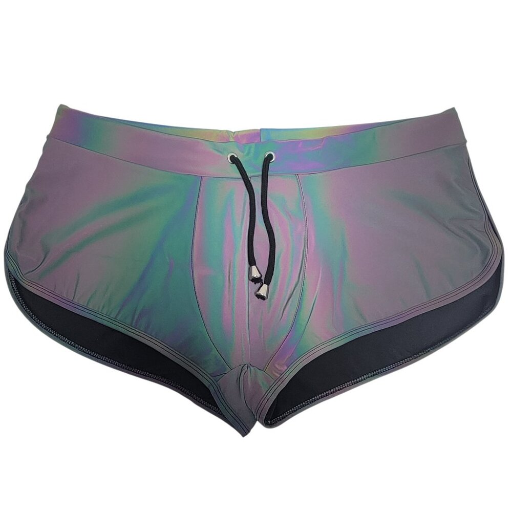 Reflective Runner Style Shorts with Drawstring - Picture 6 of 15
